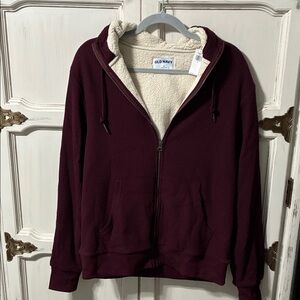 Old Navy Maroon Sherpa Hoodie